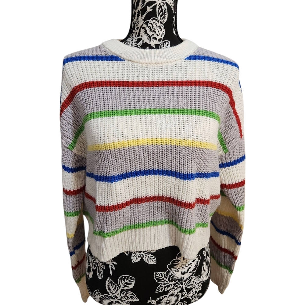Noisy may Color Block Crew Neck Sweater